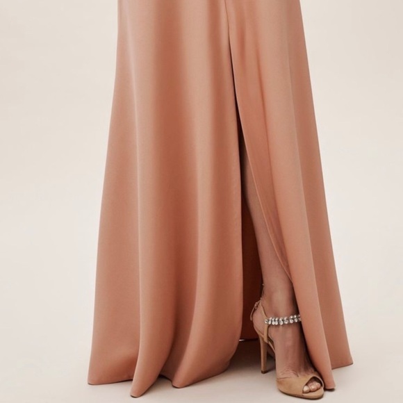BHLDN x Jenny Yoo Soleil Skirt in Apricot w Center Slit sz 12 - Picture 3 of 7